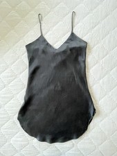 Victoria's Secret Slip Crown Chemise Slip, Black, Size Small, 100 Silk Vtg