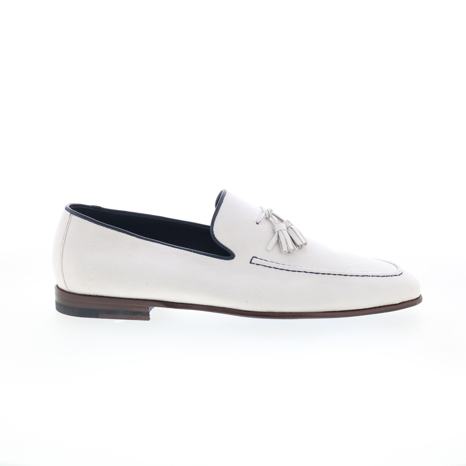 Повседневные мужские лоферы и слипоны из козьей замши Zelli Italia Grappa бежевого цвета 112090₽