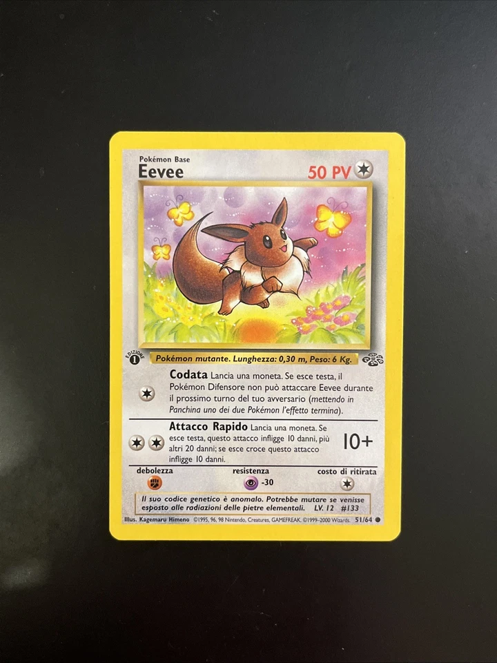 Eevee Non Holo 1999 Jungle First Edition Italian 51/64 WOTC NM - Image 3 of 4