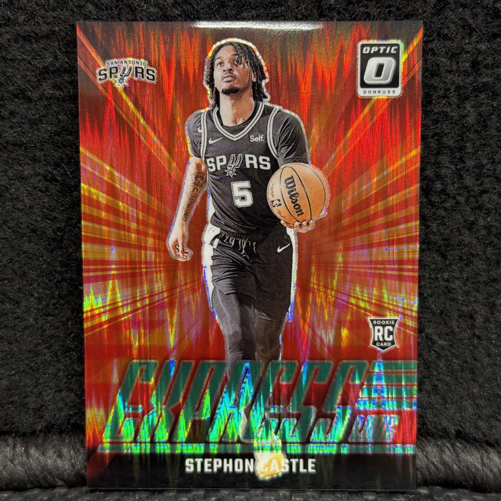 2024-25 Donruss Optic Stephon Castle Rookie Express Lane Green Shock /149 #1 RC