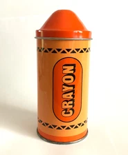 Crayon Metal Can with Crayons Vintage 60s