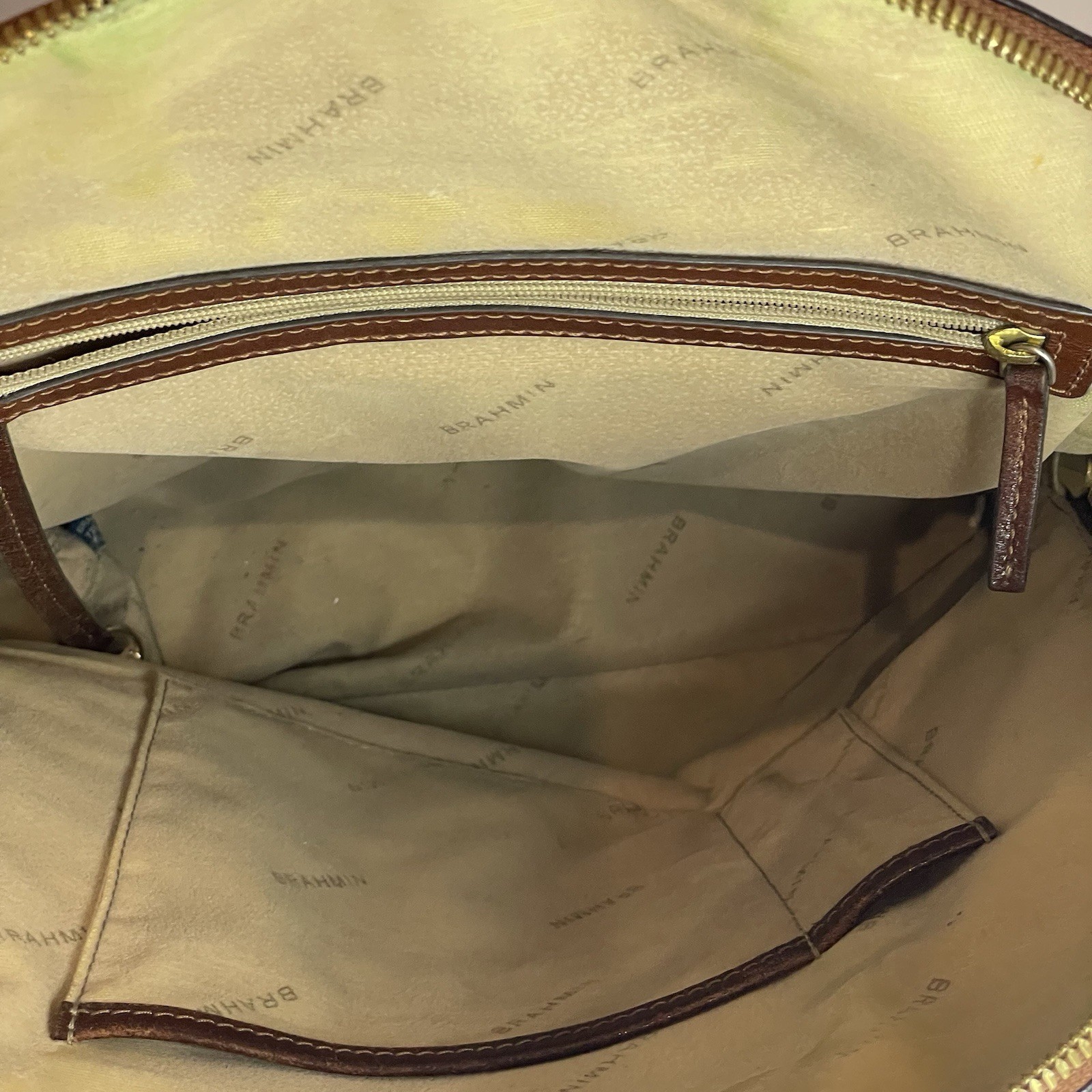 Brahmin Leather Backpack Purse Solid Brown Adjust… - image 8