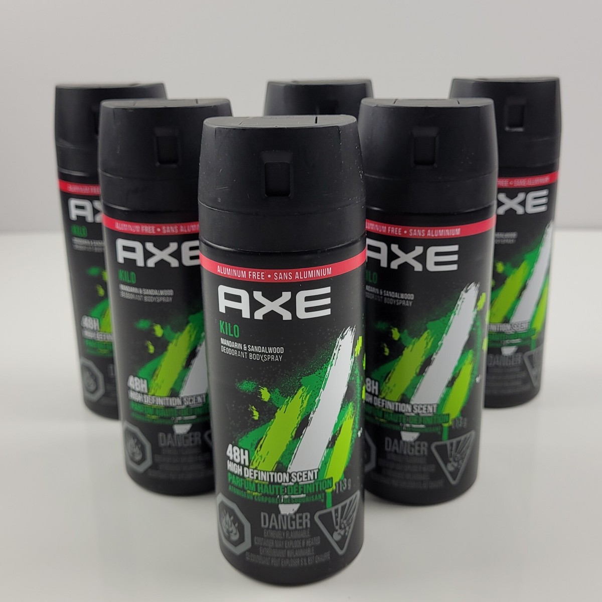 6x Axe Kilo 4oz Body Spray Mandarin Sandalwood Deodorant Body Spray NO  Aluminum