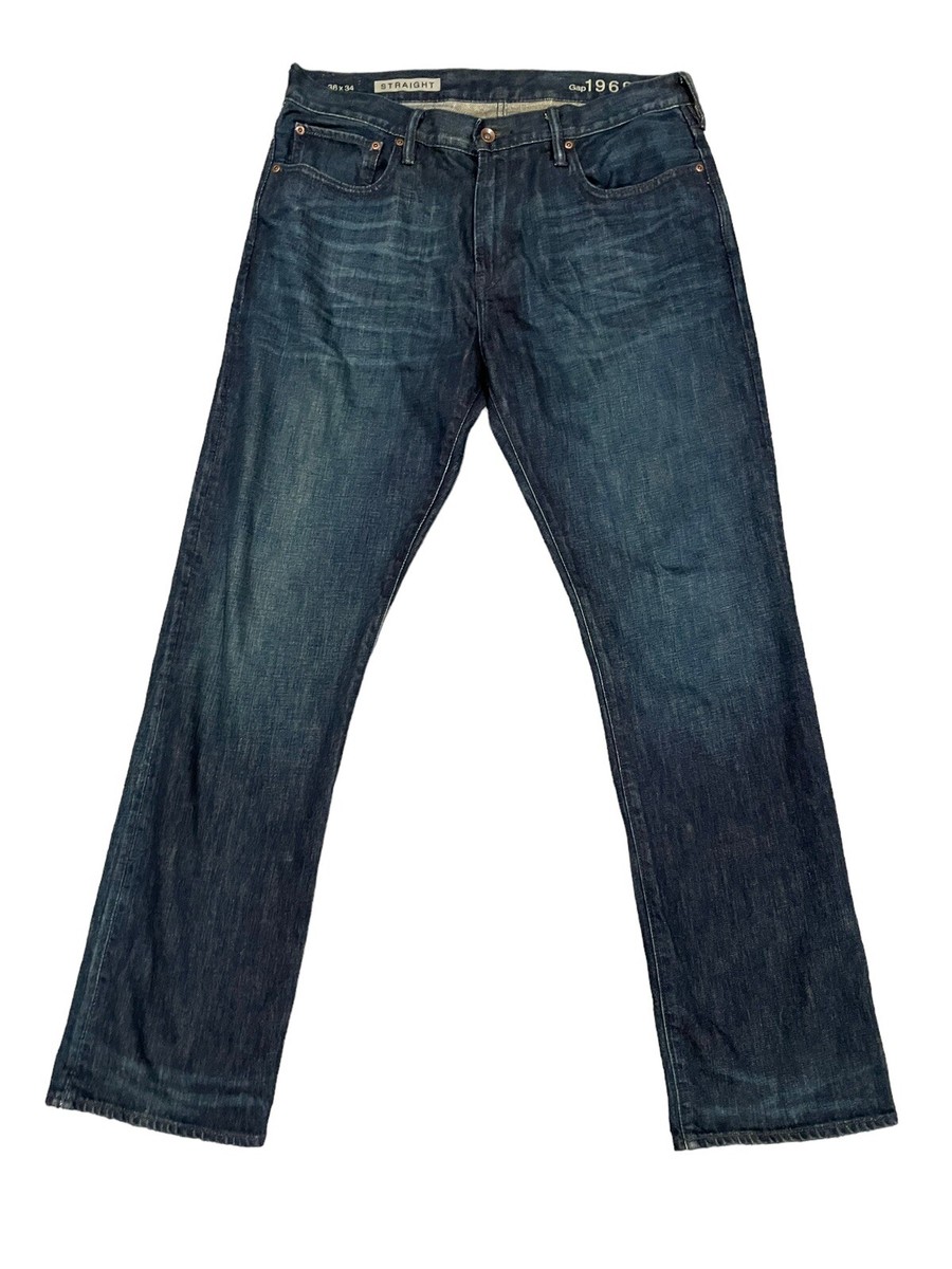 Gap 1969 Jeans Straight Fit Blue Men’s Size 36x34 Excellent Condition