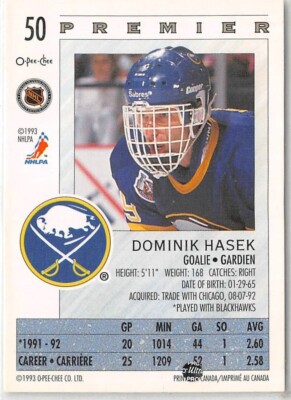 1992-93 OPC Premier #50 Dominik Hasek | eBay 1992-93 OPC Premier #50 Dominik Hasek | eBay