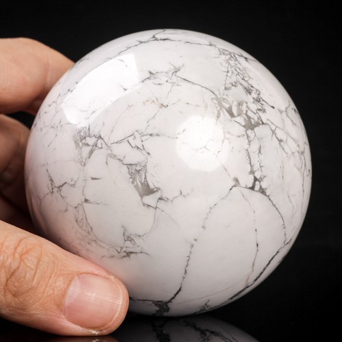 625g74mm Large Howlite Sphere Crystal Ball Natural Quartz Healing Stone Chakra - Foto 10 di 12