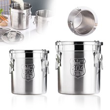 12L/6L Stainless Steel Airtight Cereal Container Kitchen Grain Storage Canister
