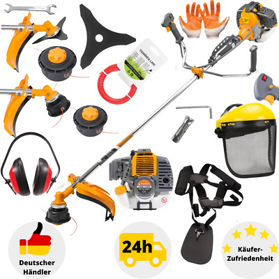 Rasentrimmer Benzin Motorsense 52ccm Freischneider 6 PS Trimmer Set Zubehör 