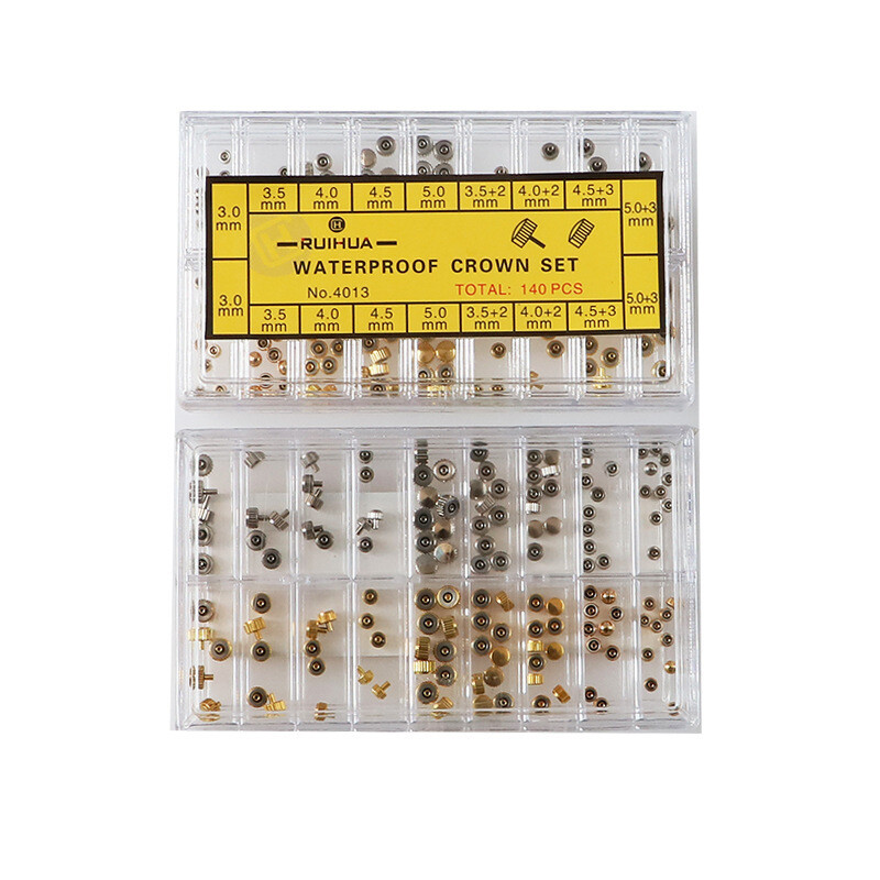 Copper Waterproof Watch Crown Assortment Set for Quartz Watch & Mechanical Watch