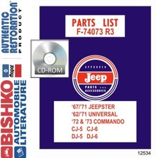 1962 1965 1968 1970 1973 Jeep Cj Jeepster Parts Numbers Book List Cd Interchange