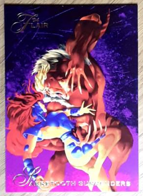 1994 Marvel Annual Flair Card 129 SABRETOOTH SURRENDERS.
