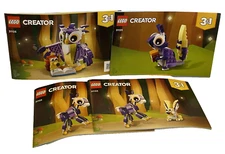 4 Lego Creators Manual ONLY 31125 Alternative Build 3 in 1 - Owl, Squirel 2 Deer