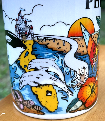 PHILIP Name Mug Florida Roller Coaster Beach Flamingo Sunset Shamu Souvenir Vtg - Picture 7 of 13
