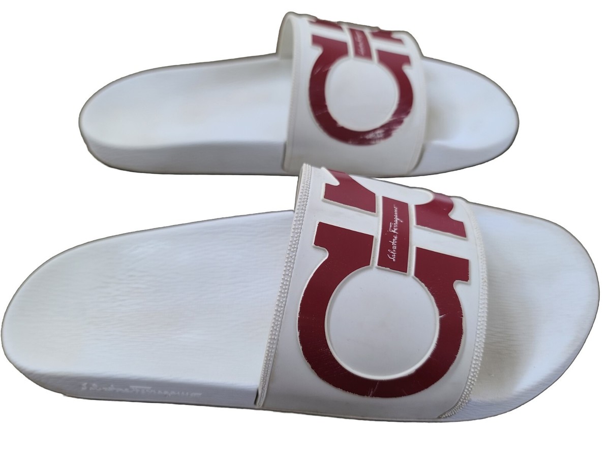 Salvatore Ferragamo Groove 2 White Men\'s sandal beach slide US 11 11.5 ferragamo mens sandals products for sale | eBay main image 2
