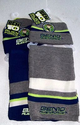 BEN 10 TEN SCHAL MIT HUT MÜTZE ALIEN FORCE