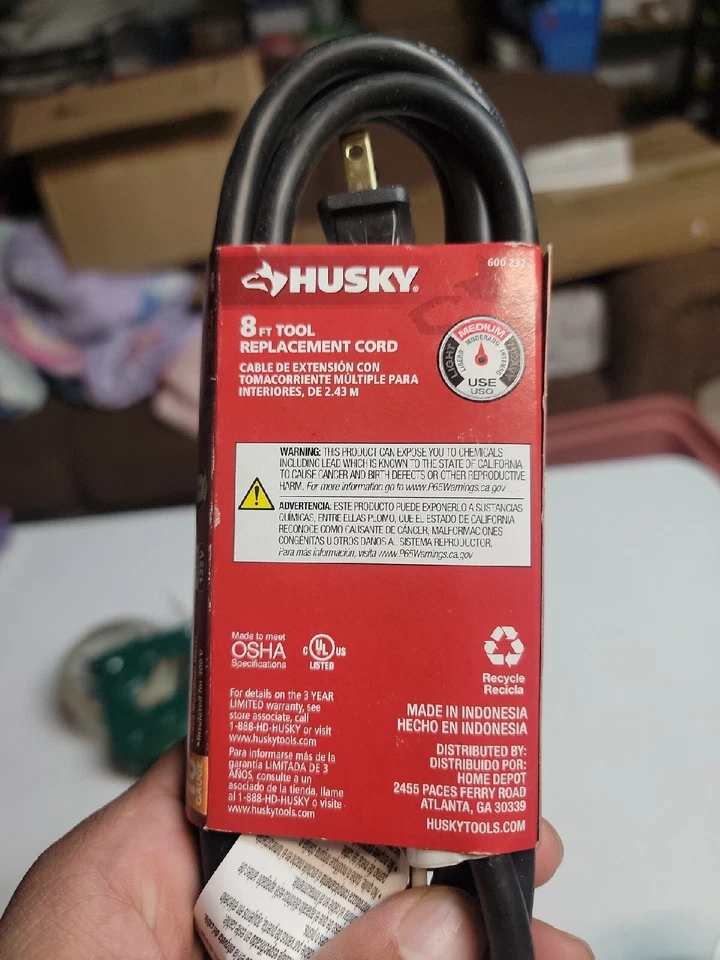 Huskey 8ft Tool Replacement Cord 16 Gauge - Image 4 of 4