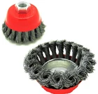 2 CALHAWK 5" CUP BRUSH KNOTTED KNOT TYPE WIRE WHEEL FITS 4-1/2 ANGLE GRINDER 5/8