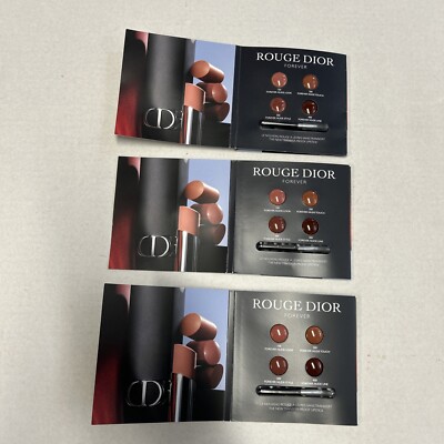 ( 3 sets ) Dior ROUGE DIOR Forever Lipstick 5 SHADE Sample Blister Pack on Card