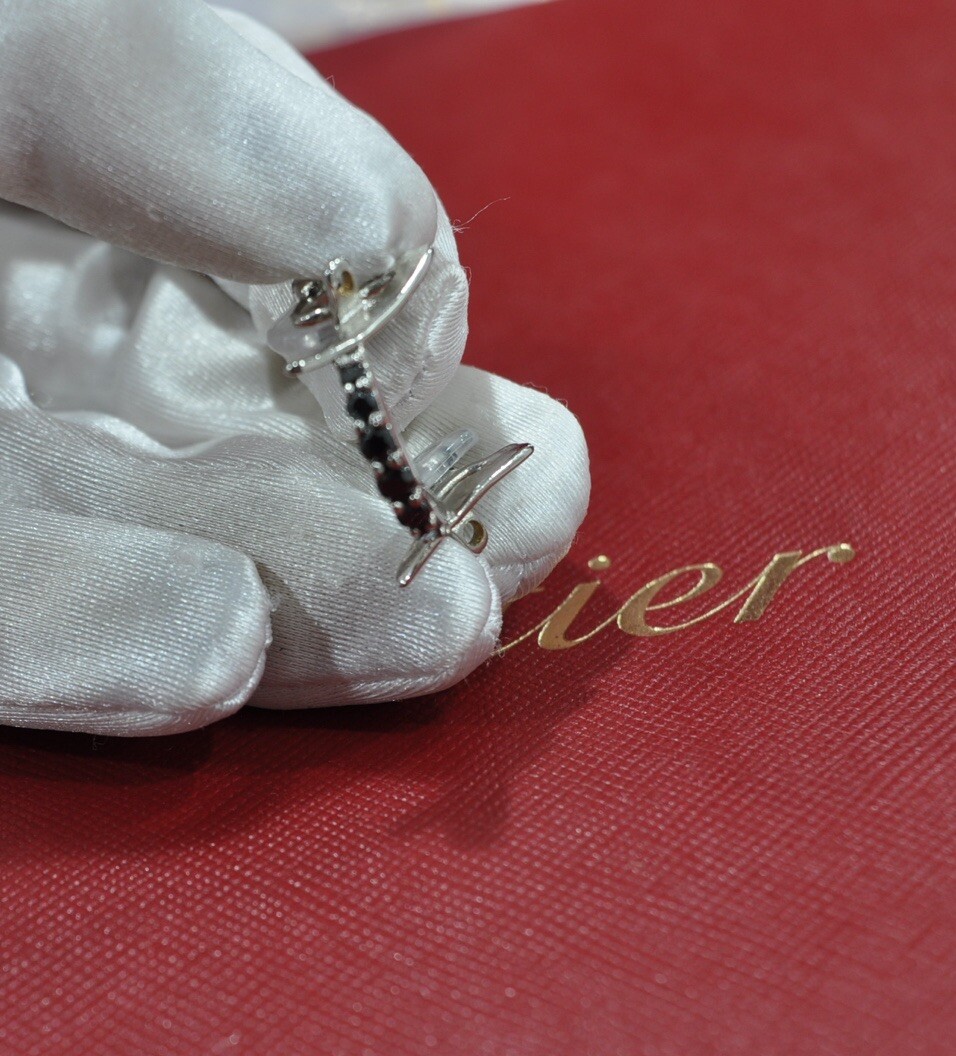 Cartier adjust vintage C decor  nose clip  glasses rimless frame Black diamonds image 9