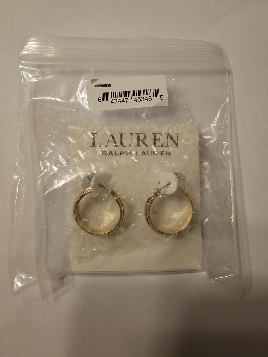 Lauren Ralph Lauren Gold-Tone Small Triple-Row Textured Hoop