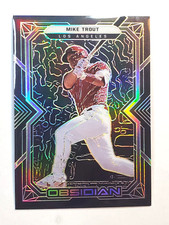 Mike Trout 2022 Panini Chronicles Obsidian 2/10 Yellow E/Etched #29 SP Angels