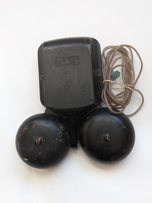 Vintage Bell System Western Electric Externe Doppelt Klingel Schwarz Wand Hängen