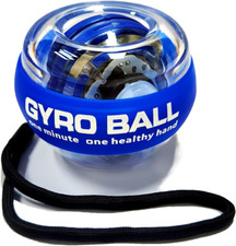 Auto-Start Power Gyro Ball, Metal Ball Center,Hand Wrist Forearm Trainer and Fin