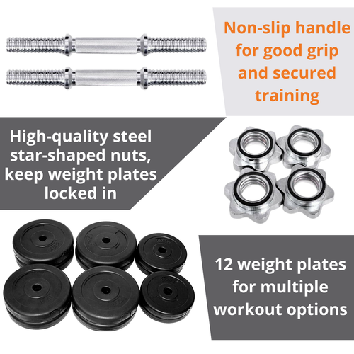 Adjustable Dumbbells Weights Set 30KG Exercise Fitness Equipment Home Gym Lift - Picture 4 of 8