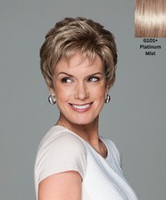 Eva Gabor Acclaim Short Layers Wavy Large Cap Wig G101+ Platinum Mist, Hairuwear