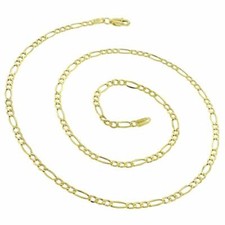 Solid 18K Gold Filled Tarnish-Resist 24inch 4mm Wide Figaro Chain Necklace B139G