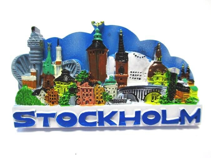 Stockholm Magnet Sweden Souvenir Poly City Collage Gamla Stan