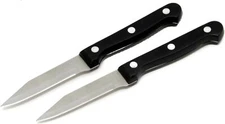 Chef Craft Paring Knives, 9.5 inch 2 piece knife set, Black