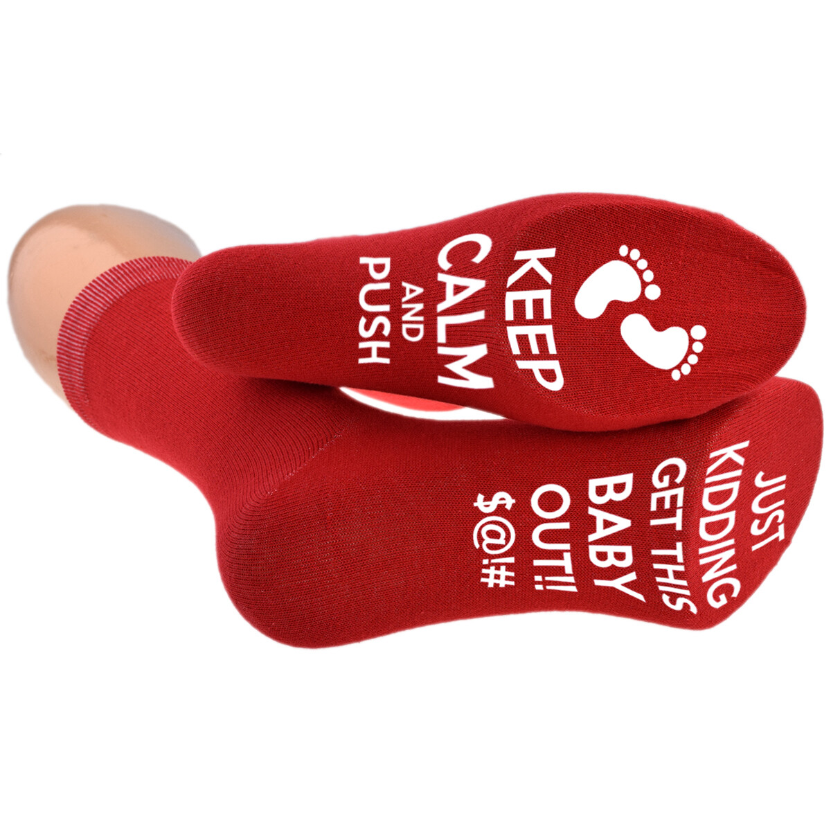 SAOLA Red Keep Calm Get this baby out! Sole Print Mum To Be UK Adult Size 4 8 X6N1003
