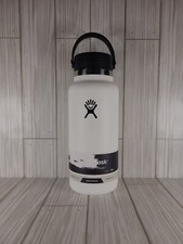HYDRO FLASK Widemouth Insulated Bottle W/ Flex Cap 32 OZ White W32BTS110 (New)