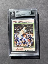 1978 Topps S. Lyle (RB) signed.NY Yankees Auto.BAS Autograph Card NM CY