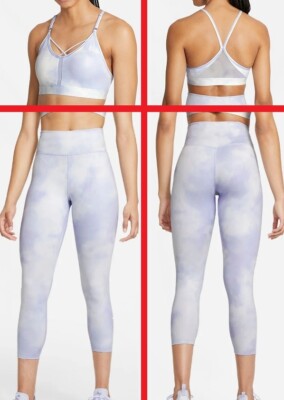 NIKE INDY ICON CLASH WOMEN TIGHT LEGGINS und SPORT-BH batik Gr. S 80 