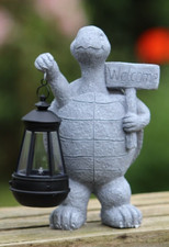 Garden Ornament Tortoise Solar Light Ornament Decor  Home Lantern Stone Effect