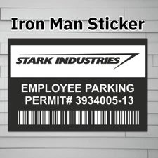 Stark Industries Employee Parking Permit (Vinyl Decal Sticker, Car laptop window