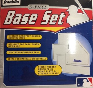 Baseball Bases - Base Set by Franklin, Rubber Base Set.  Orig. Box