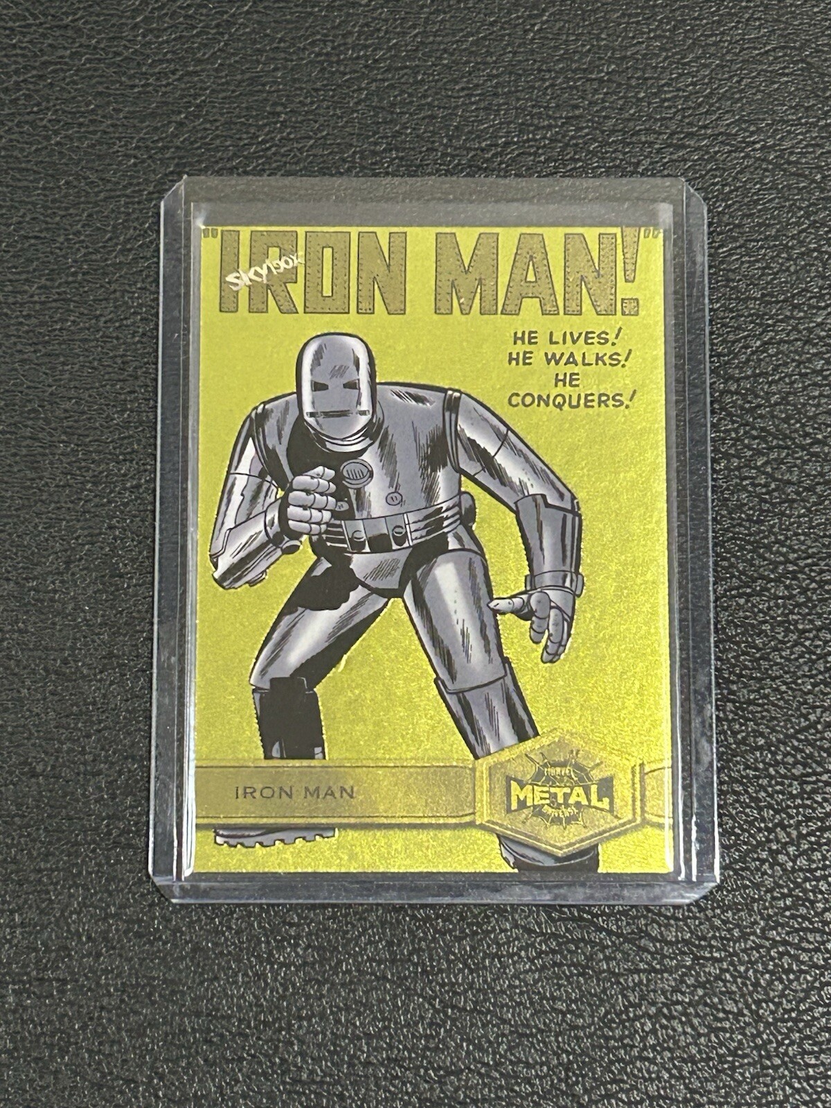 2021 Skybox Marvel Metal Universe Spider-Man IRON MAN #136 LIGHT FX YELLOW SP A1