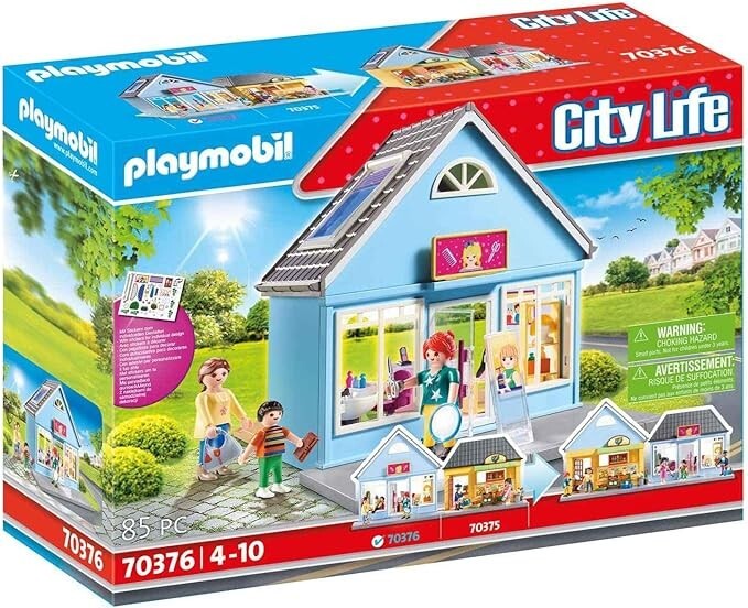 Playmobil 70376 Salon de Coiffure pour changer de perruque et coiffer les figurines