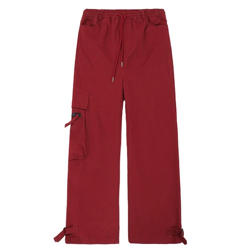 Mens Baggy Hip Hop Pocket Cargo Pants Outdoor Straight Leg Loose Casual Trousers - Picture 6 of 9