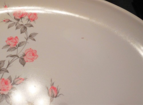 LIFETIME WARE WATERTOWN MELMAC 14"x10" FISH MEAT DINNER SERVING ROSE PLATTER - Picture 9 of 10