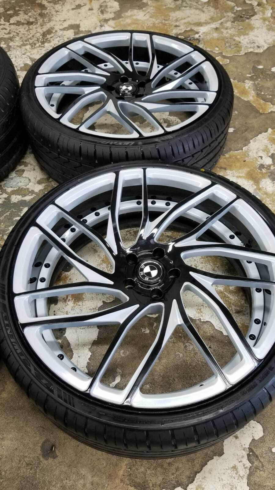 4-Wheels 22 Inch Savini SV-62 Custom Black Wheels 3 PC Rims for BMW I8