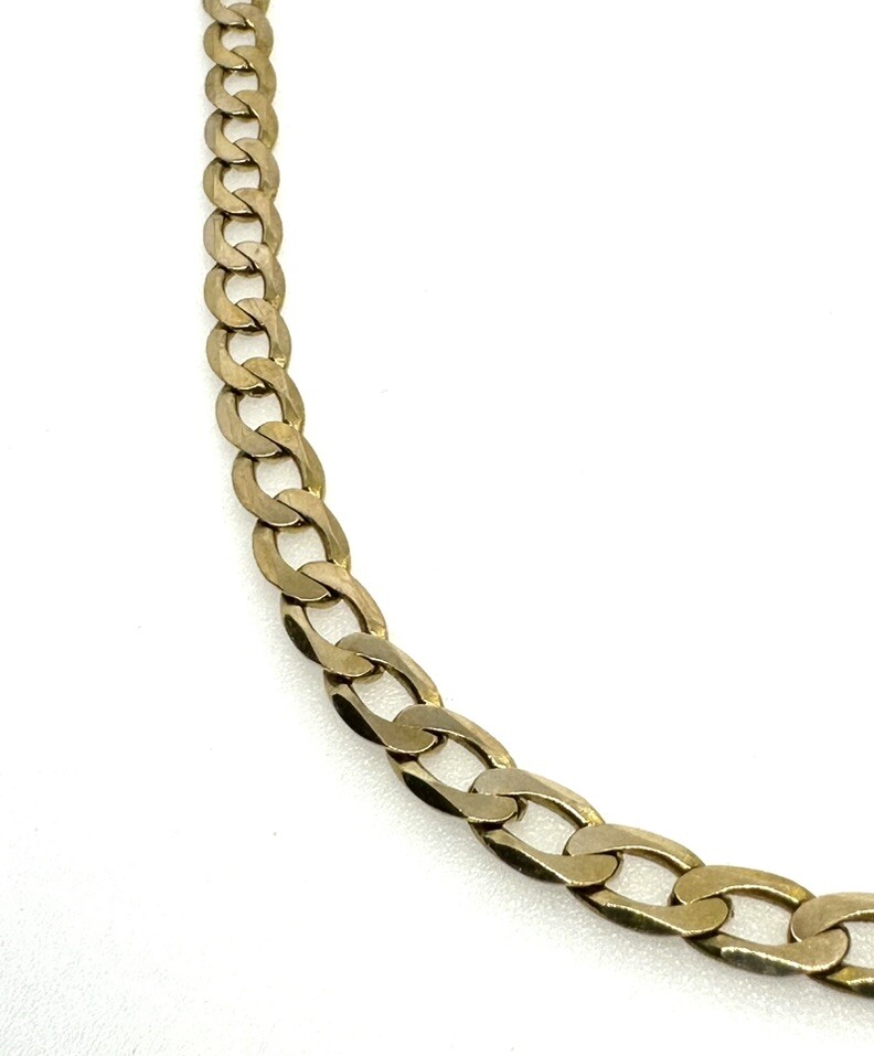9ct Gold Curb Chain SOLID 9K Yellow Gold Chain 20 Inch Men’s Curb Chain