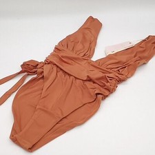 Free People Bodysuit Womens Medium We Are HAH Cut to the Chase Brown Sugar M