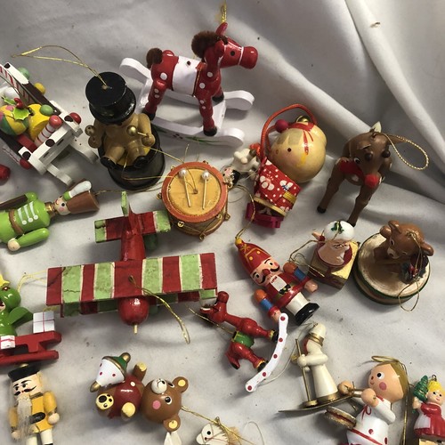 Lote de adornos navideños de madera vintage - Imagen 4 de 6