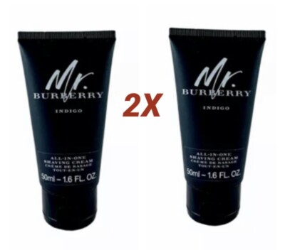 2X Mr. Burberry Indigo All in One After Shaving Cream 1.6 oz. new without box