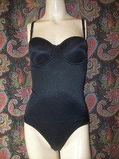 VTG Flexees Black Firm Bra Top Girdle Corset Slimmer Panty Corset 36B