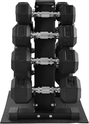 Gummibeschichtetes Sechskant Hantel Gewicht Set und Aufbewahrungsregal, 100 Pfund Set oder 150 Pfund Set, - Bild 8 von 12